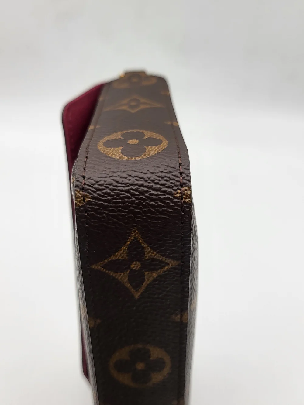 LOUIS VUITTON Monogram Pochette Felicie Chain Wallet Fuchsia, Authentic w/COA.